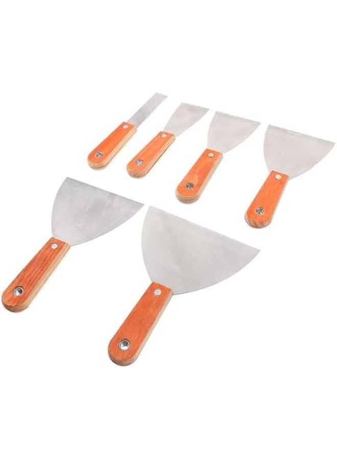 6 Pcs Steel Scraper Tool Flexible Polished Blades for Wall Paint and Putty Removal - Image 1
