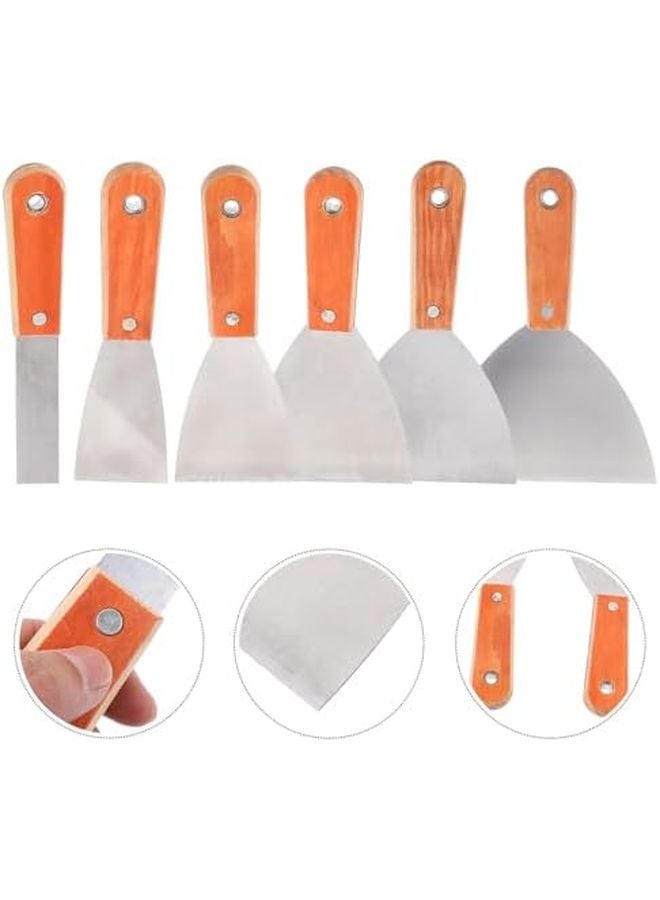 6 Pcs Steel Scraper Tool Flexible Polished Blades for Wall Paint and Putty Removal - Image 4