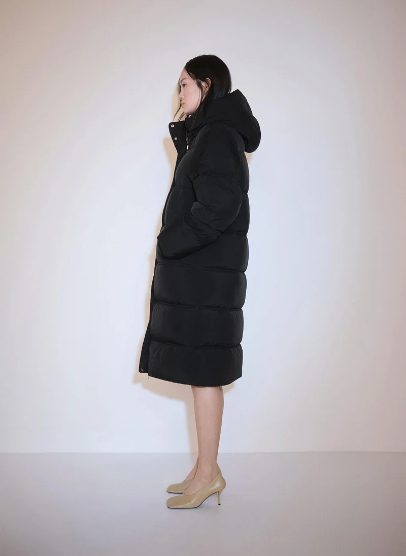 MANGO Hood Quilted Coat