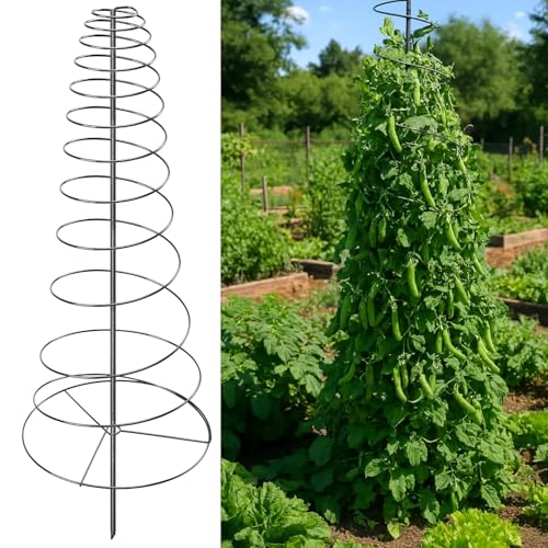 VRIEZOP Spiral Frame Trellis for Climbing Plants Outdoor 72 Tall Heavy Duty Metal Garden Plant Tower Support with AntiTip Center Polefor Pole BeanBerryCucumberSweet PeasClematisPotted PlantsVines - Image 1