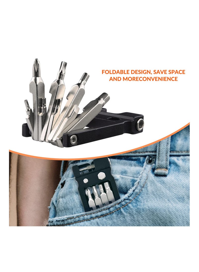 Y&D - Bicycle Multi-Tool 20-In-1 Multitools Foldable Repair Tool Set Made of Stainless Steel Multi Function Bike Replacement - Image 1