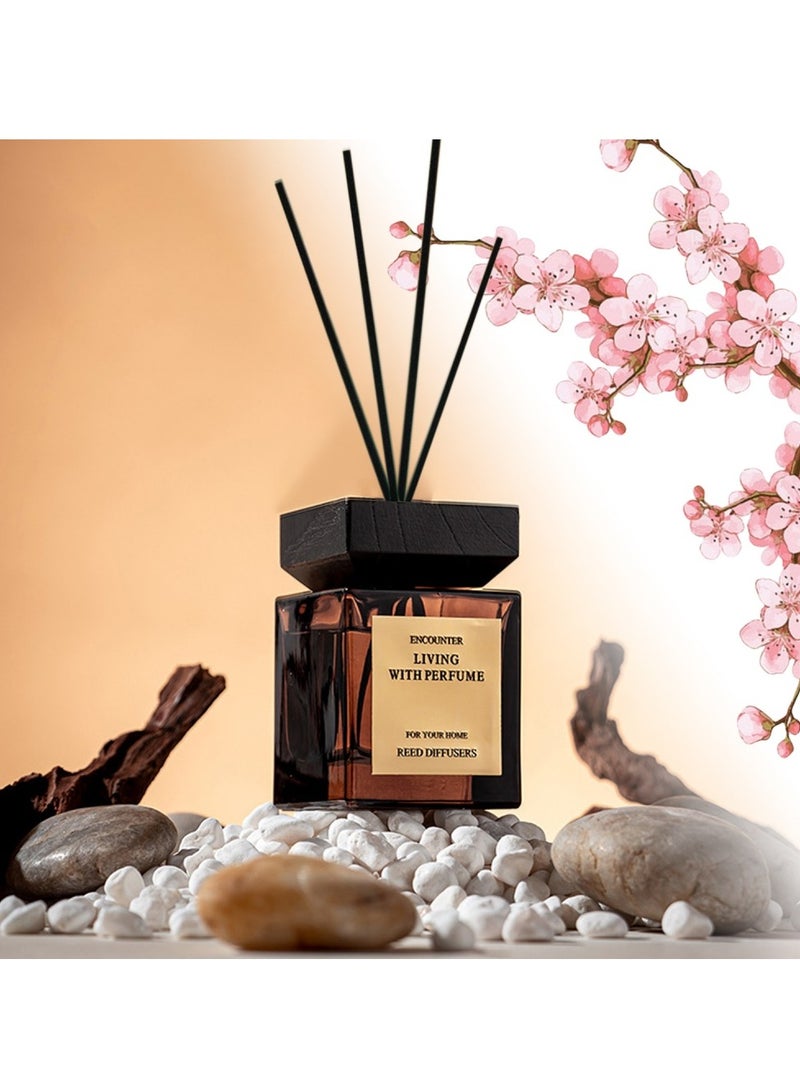 سان هان مجموعة معطرات الجو من القصب سعة 200 مل: معطر جو بمزيج من أزهار الكرز، معطرات جو تدوم طويلًا، للمنزل، غرفة النوم، الحمام، المكتب (تركيز 10%) - Image 1