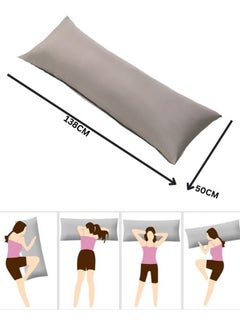 LUNA Home 1 Piece Long Body Pillow Case Plain Cappuccino  - Image 5