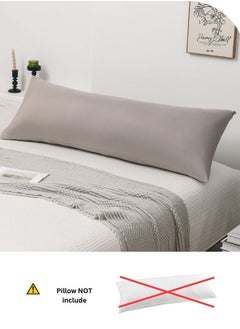LUNA Home 1 Piece Long Body Pillow Case Plain Cappuccino  - Image 4