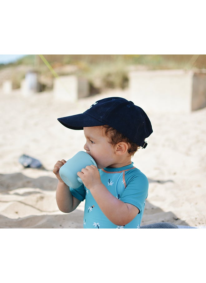 BEABA - Baby Training Cup, Bottle/Cup Function, 100% Silicone, Large Handles, Easy To Hold, Ergonomic, Soft Spout, Blue,913524 - Image 1