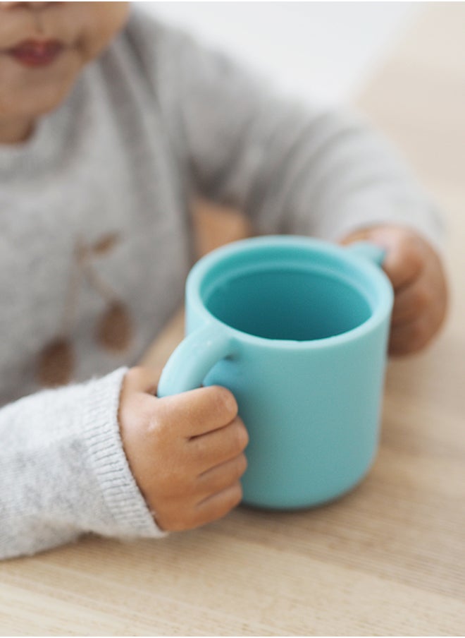 BEABA - Baby Training Cup, Bottle/Cup Function, 100% Silicone, Large Handles, Easy To Hold, Ergonomic, Soft Spout, Blue,913524 - Image 1