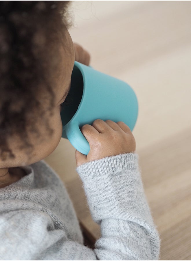 BEABA - Baby Training Cup, Bottle/Cup Function, 100% Silicone, Large Handles, Easy To Hold, Ergonomic, Soft Spout, Blue,913524 - Image 1