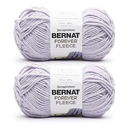 Bernat Forever Fleece Lavender Yarn - 2 Pack of 280g/9.9oz - Polyester - 6 Super Bulky - 194 Yards - Knitting/Crochet - Image 1