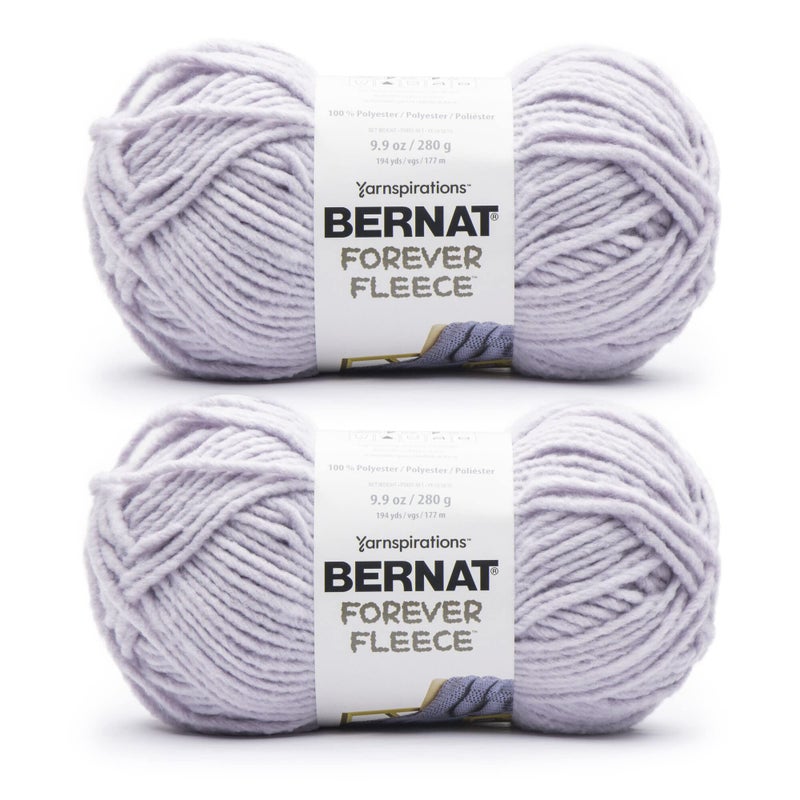Bernat Forever Fleece Lavender Yarn - 2 Pack of 280g/9.9oz - Polyester - 6 Super Bulky - 194 Yards - Knitting/Crochet - Image 3