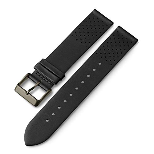 Timex 20mm Genuine Leather Quick-Release Strap – Black with Bronze-Tone Buckle (TW7C64900) - Image 4