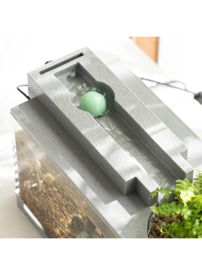 يُسلِّم حوض أسماك صغير للأسماك الاستوائية، مزود بمضخة هواء، ووعاء للزراعة المائية، مناسب لتزيين المنزل أو المكتب، 31.5 × 13 × 16.5 سم - Image 5