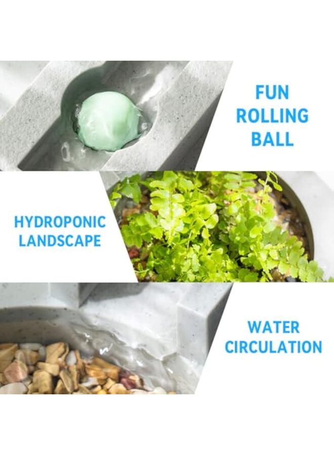 يُسلِّم حوض أسماك صغير للأسماك الاستوائية، مزود بمضخة هواء، ووعاء للزراعة المائية، مناسب لتزيين المنزل أو المكتب، 31.5 × 13 × 16.5 سم - Image 2