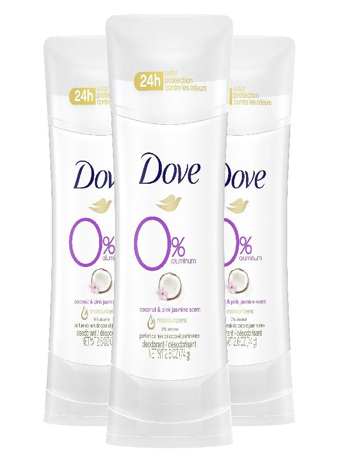 Dove Dove Aluminum Free Deodorant for Women 24-Hour Odor Protection, Coconut and Pink Jasmine, 7.8 Oz, 3 Count, White  - Image 1