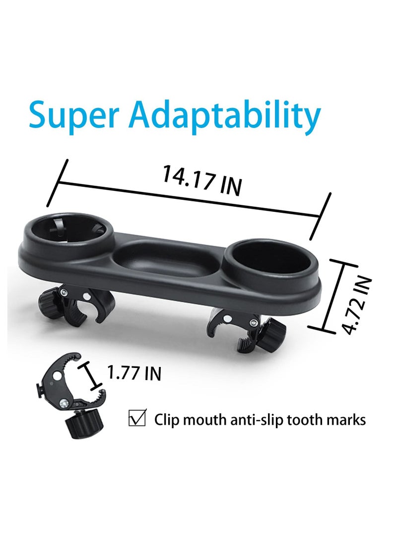 Y&D - Stroller Snack Tray with Cup Holder, Universal Attachment, Upgraded Removable Non-Slip Grip Clip for Bar, Large Capacity - Image 1