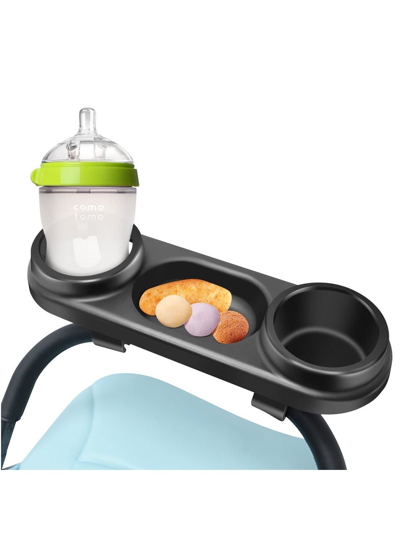 Y&D - Stroller Snack Tray with Cup Holder, Universal Attachment, Upgraded Removable Non-Slip Grip Clip for Bar, Large Capacity - Image 1
