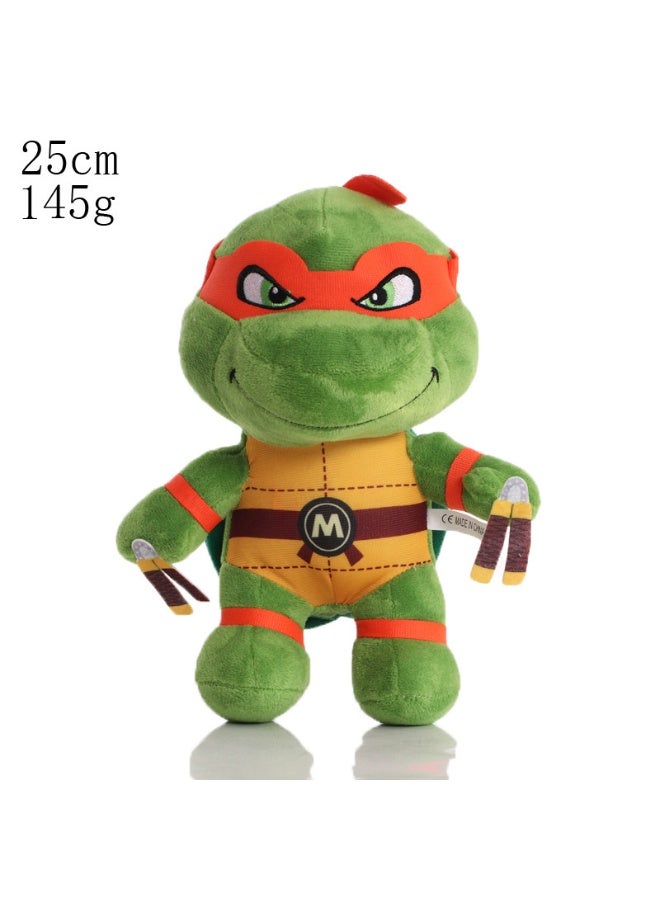 هالامودو " سلاحف النينجا " 25 سم لطيف ف نسخة من البرتقال مع عيون ملثمين سلاحف النينجا أفخم لعبة ، غرفة نوم ، غرفة المعيشة ، مكتب ، هدية عيد ميلاد المفضل و الديكور الشامل ، هو تخفيف الضغط على شريك - Image 1