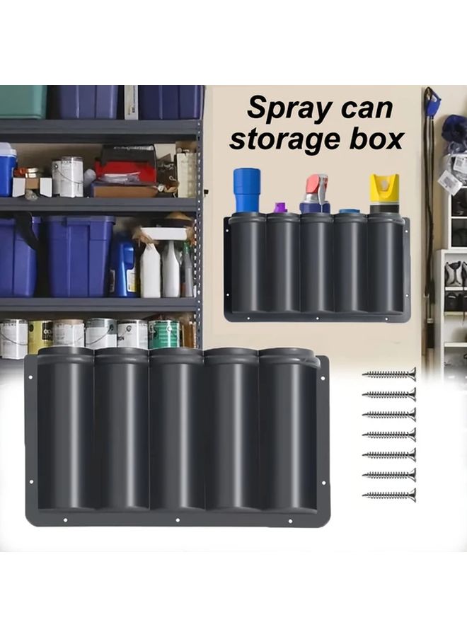 5 Room ABS Tool Organizer Rack Wall Mounted Durable Garage Storage For Caulking Tubes With Screws And Washers Black - Image 1
