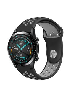 PROMASS Stylish Silicone Replacement Band For Huawei Watch GT/GT2 Black Cool Grey 