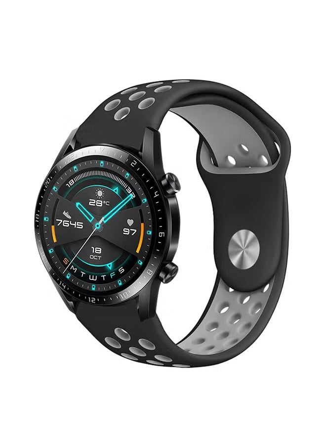 PROMASS - Stylish Silicone Replacement Band For Huawei Watch GT/GT2 Black Cool Grey - Image 1