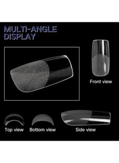 AORAEM AORAEM Square Nail Tips 600 PCS Artificial Full Cover Nail Tips Soft Clear Nail Tips 12 Sizes Acrylic Medium Square Press on Nails Tapered Square False Nails with Box for Home DIY Nail Salon  - Image 3