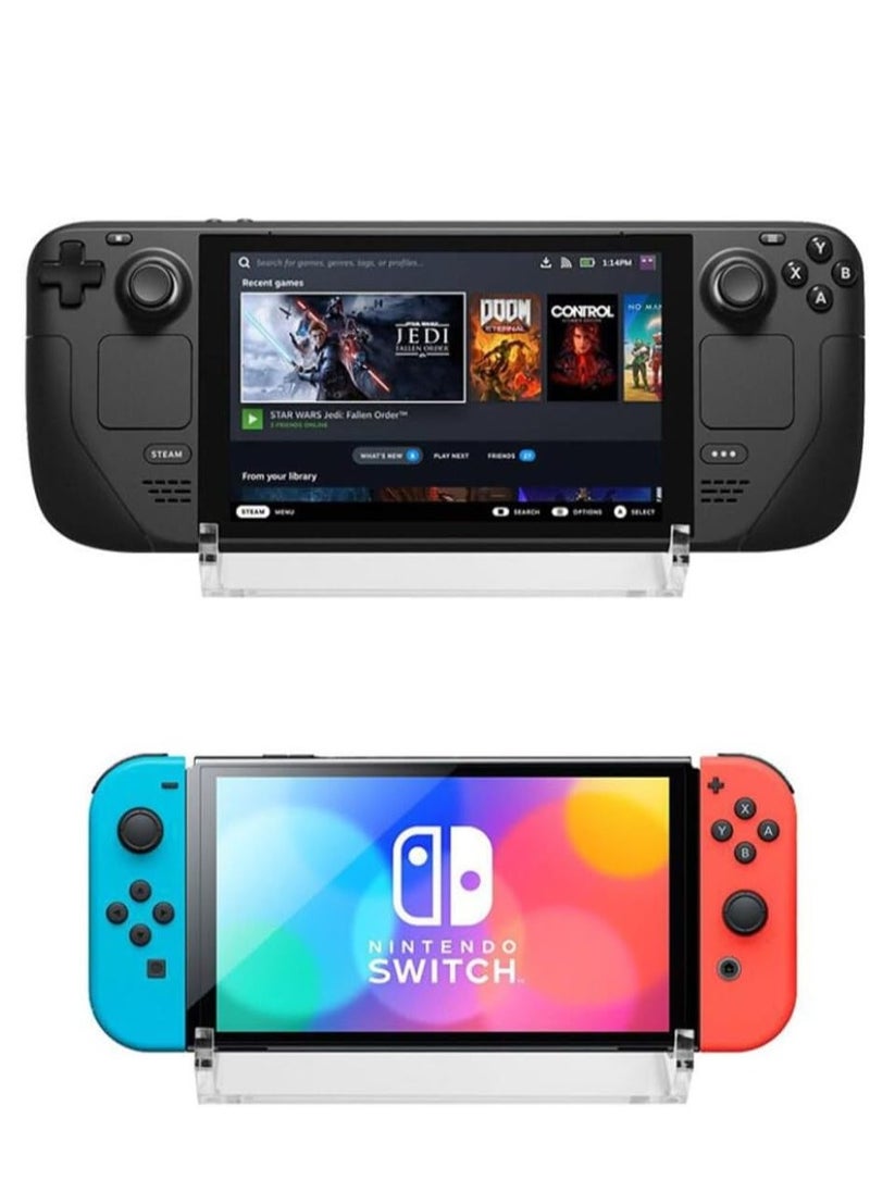 Generic - Acrylic Stand Base for Steam Deck, ROG Ally, Nintendo Switch, Switch Lite, OLED, Phones, Tablets & Keyboards - Versatile Display Holder - Image 1