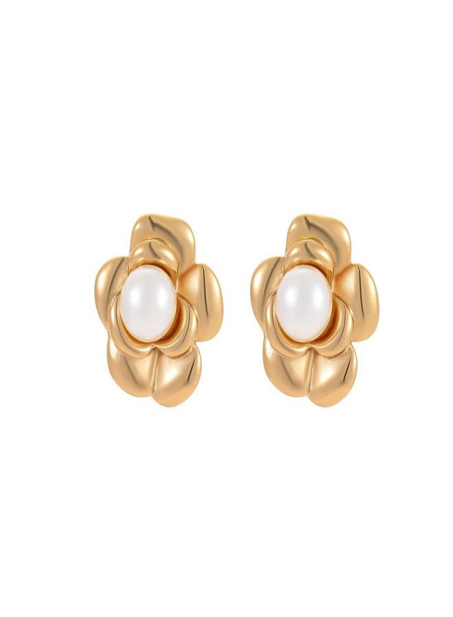 AMAAL Flower earrings set for women stylish earinging western Stylish Chunky Golden Dainty Small Huggie Hoop Earrings | Aesthetic Hoops Bali Studs | Korean Fashion Jewellery for Women Girls 183 - Image 1