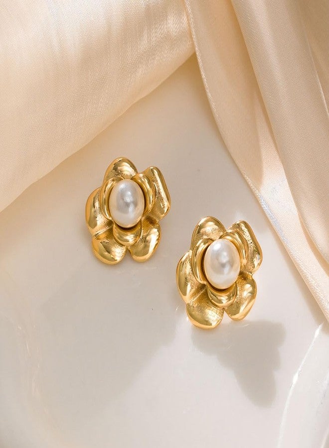 AMAAL Flower earrings set for women stylish earinging western Stylish Chunky Golden Dainty Small Huggie Hoop Earrings | Aesthetic Hoops Bali Studs | Korean Fashion Jewellery for Women Girls 183 - Image 3