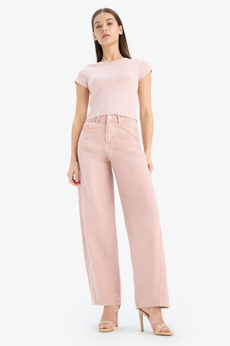 DeFacto Woman Baggy Fit Washed Normal Waist Gabardine Trousers  - Image 5