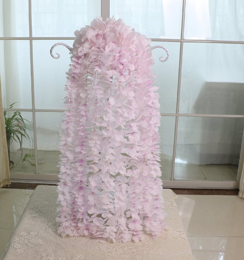 LUSHIDI 328Ft Artificial Silk Wisteria Vine Hanging Flowers Garland Home Outdoor Wedding Arch Garden Wall DecorPack of 10 Purple