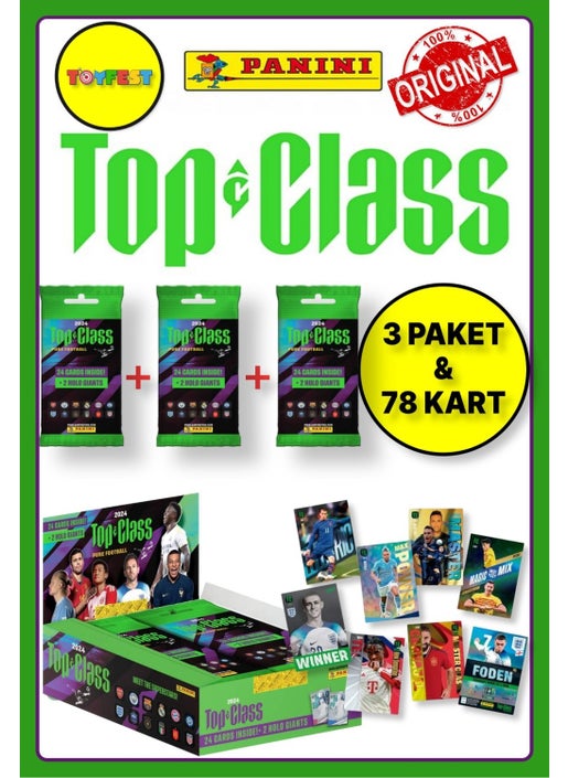 Panini Fifa Top Class 2024 Fat Pack Football Cards + 3 Packs (72 Cards + 6 Holo Giants Cards)