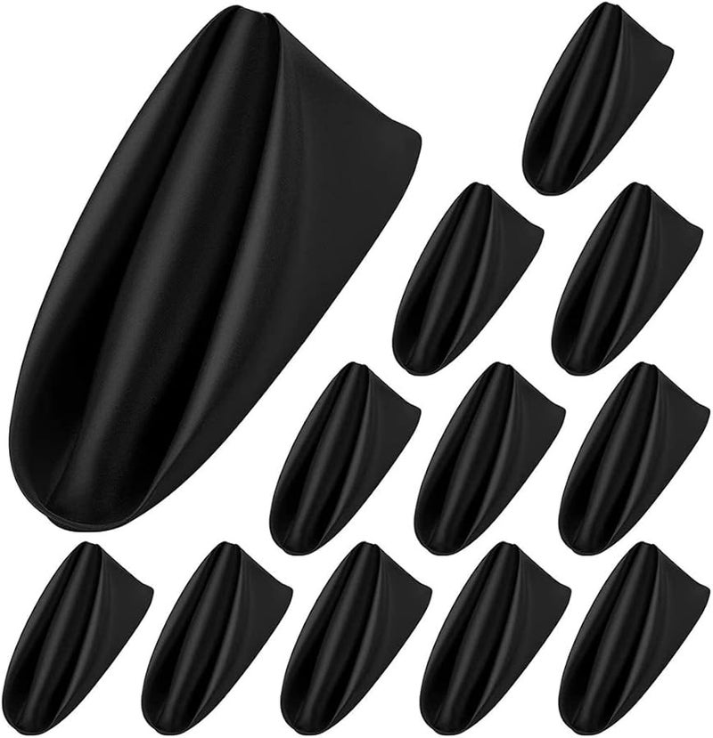 مناديل سوداء مربعة من القماش 12 قطعة 50 سم لحفلات الزفاف أعياد الميلاد الفندق المنزل - Image 2