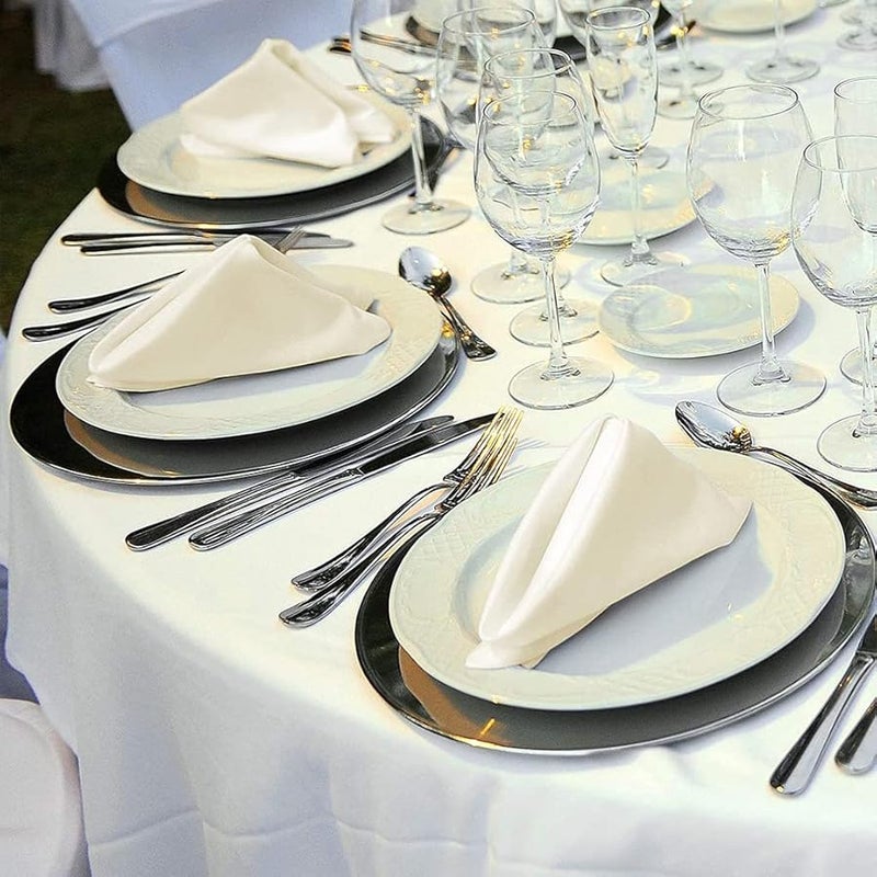 مناديل سوداء مربعة من القماش 12 قطعة 50 سم لحفلات الزفاف أعياد الميلاد الفندق المنزل - Image 5