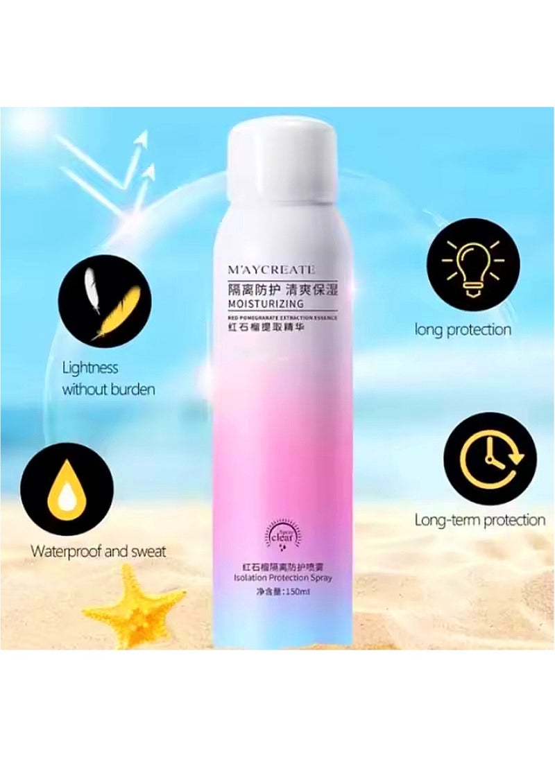 maycreate Pomegranate extract sunscreen and moisturizer spray to provide UV protection and instant brightening. - Image 3