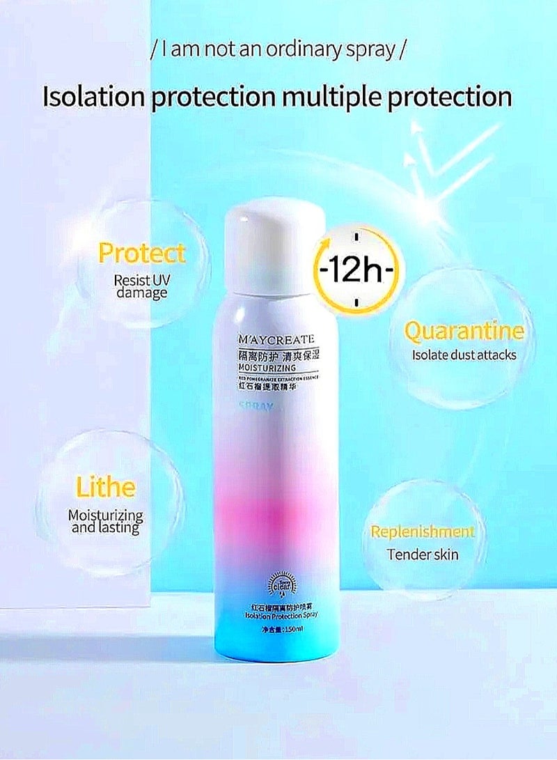 maycreate Pomegranate extract sunscreen and moisturizer spray to provide UV protection and instant brightening. - Image 2
