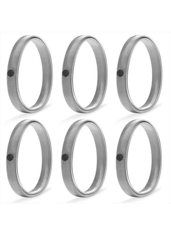 Coolrunner - 6 Pieces Anti-Slip Elastic Shirt Sleeve Holders Metal Armbands for Band Stretch Garters Elastic Bracelet Shirt Sleeve Holders for Men Women Silver - Image 1