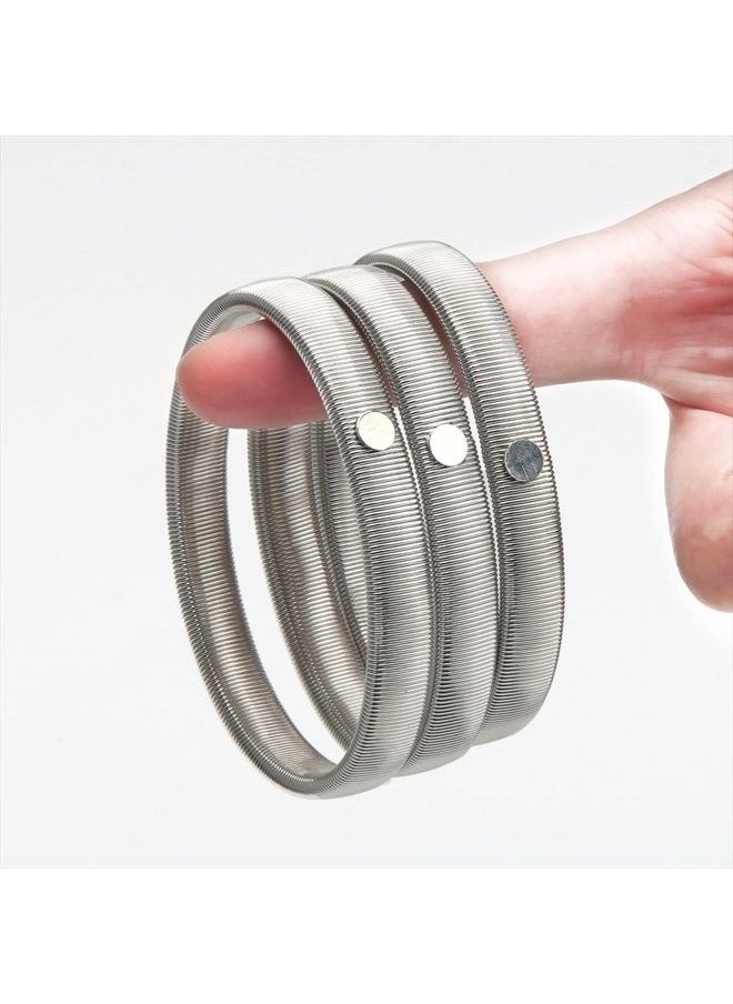 Coolrunner - 6 Pieces Anti-Slip Elastic Shirt Sleeve Holders Metal Armbands for Band Stretch Garters Elastic Bracelet Shirt Sleeve Holders for Men Women Silver - Image 1