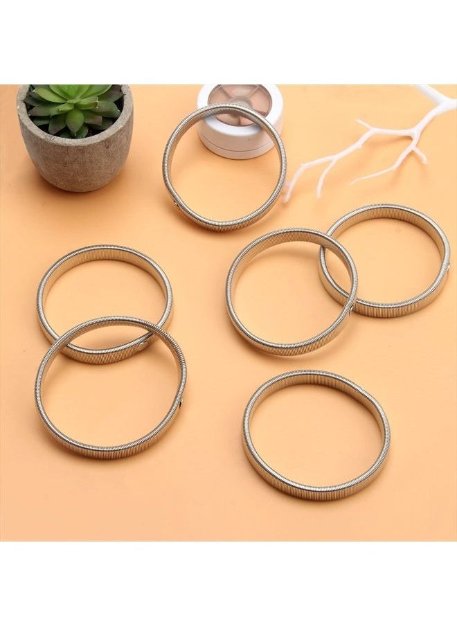 Coolrunner - 6 Pieces Anti-Slip Elastic Shirt Sleeve Holders Metal Armbands for Band Stretch Garters Elastic Bracelet Shirt Sleeve Holders for Men Women Silver - Image 1