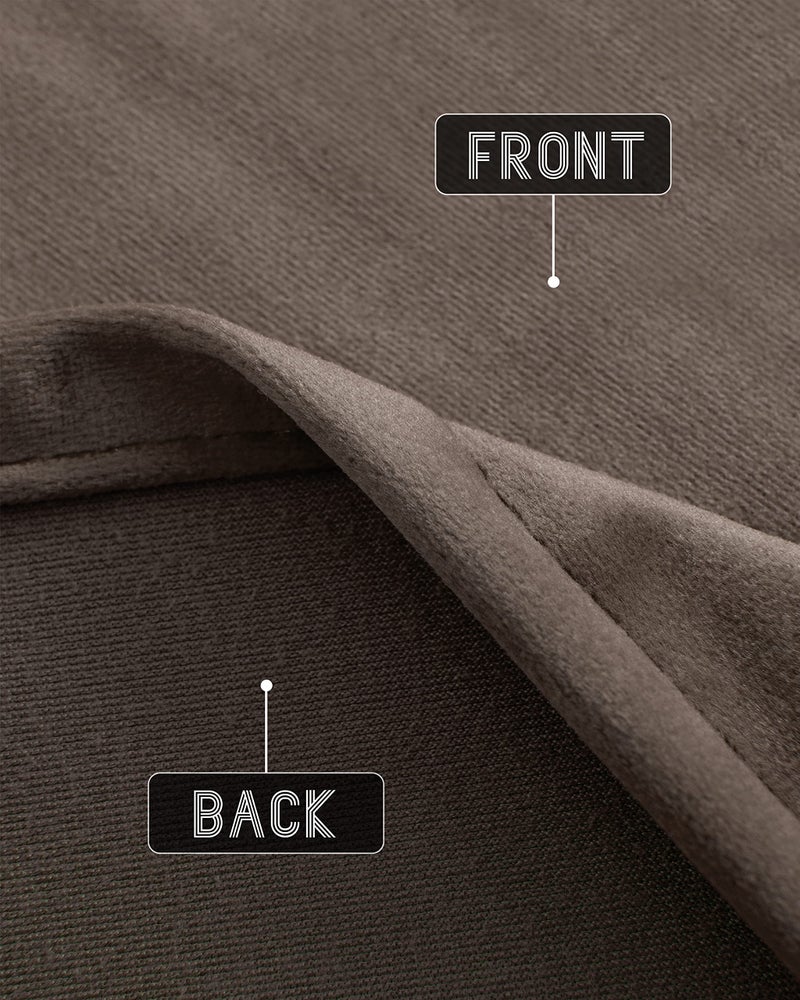 SMILETIME Brown 96in Long Velvet Curtains with Rod Pocket Thermal Insulated Soft Privacy Light-Filtering Velvet Drapes for Bedroom and Living Room, Set of 2 Panels, 52 x 96 Inches Long - Image 4