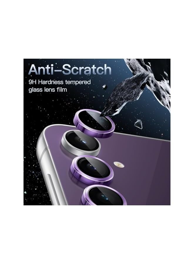 PROMASS Camera Lens Protector for Galaxy S23 FE 6.4-Inch, 9H Tempered Glass Metal Individual Ring Cover, HD Clear, 1 Set (Purple) - Image 4