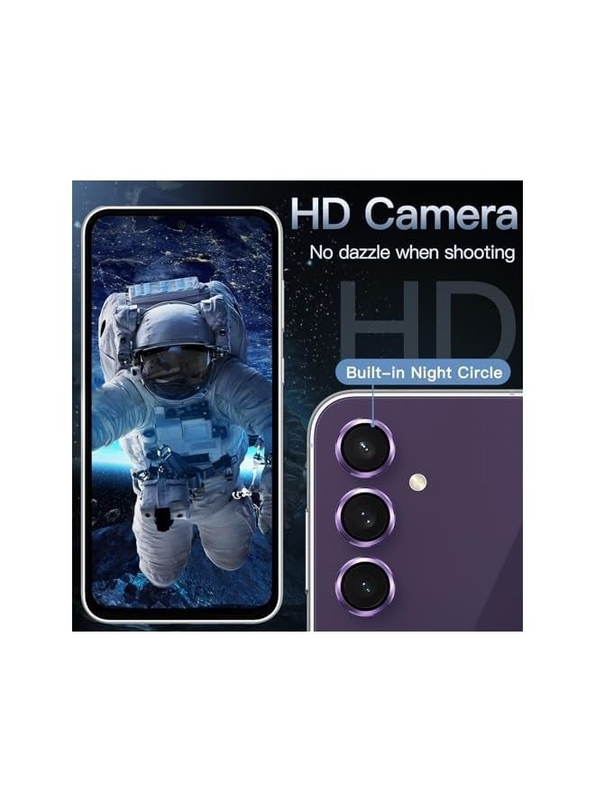 PROMASS Camera Lens Protector for Galaxy S23 FE 6.4-Inch, 9H Tempered Glass Metal Individual Ring Cover, HD Clear, 1 Set (Purple) - Image 5