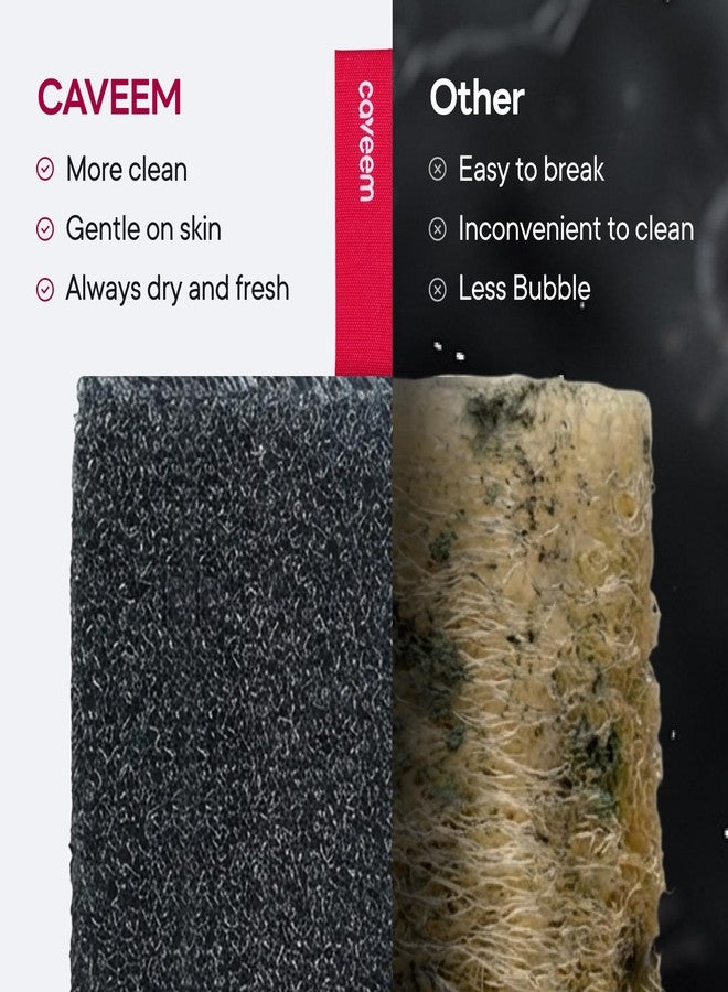 Caveem Exfoliating Body Scrubber, Rough Body Exfoliator for Effective Exfoliating, Dead Skin Remover, Body Exfoliating Sponge, Bath and Body Buffer, Bath Sponge for Shower - 2 Pack (Dark Grey - Image 5