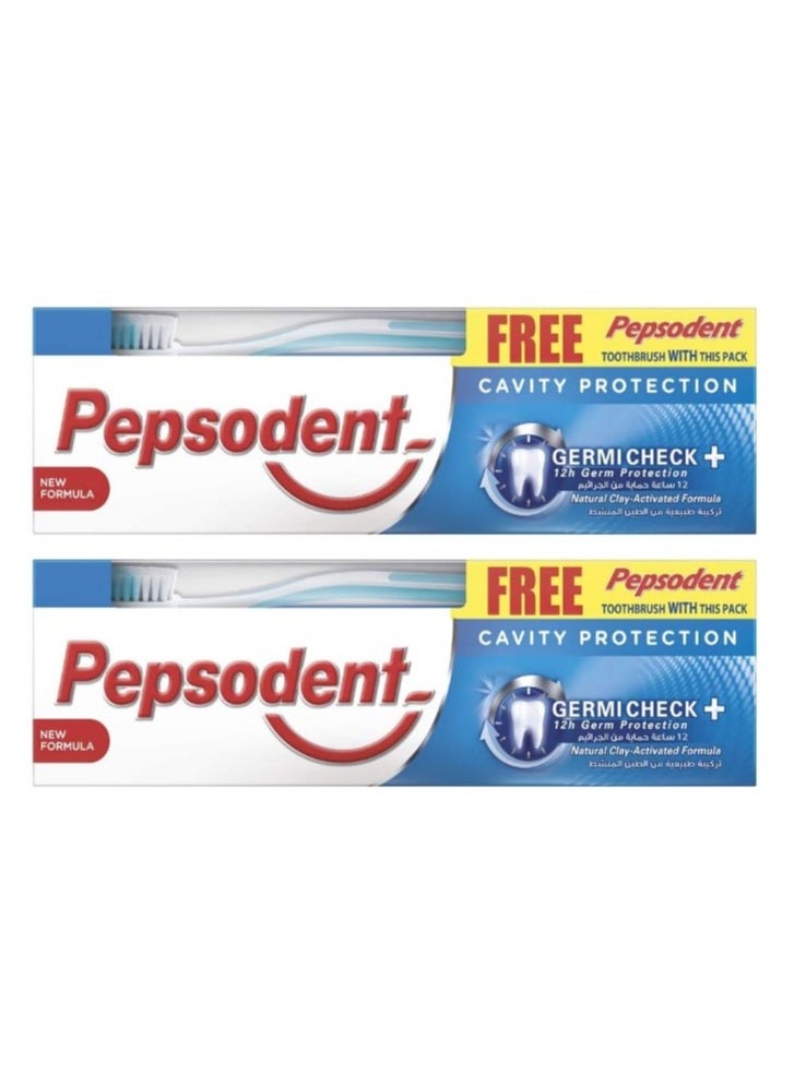 Pepsodent Germi check Plus Toothpaste And Toothbrush 2 Pack 