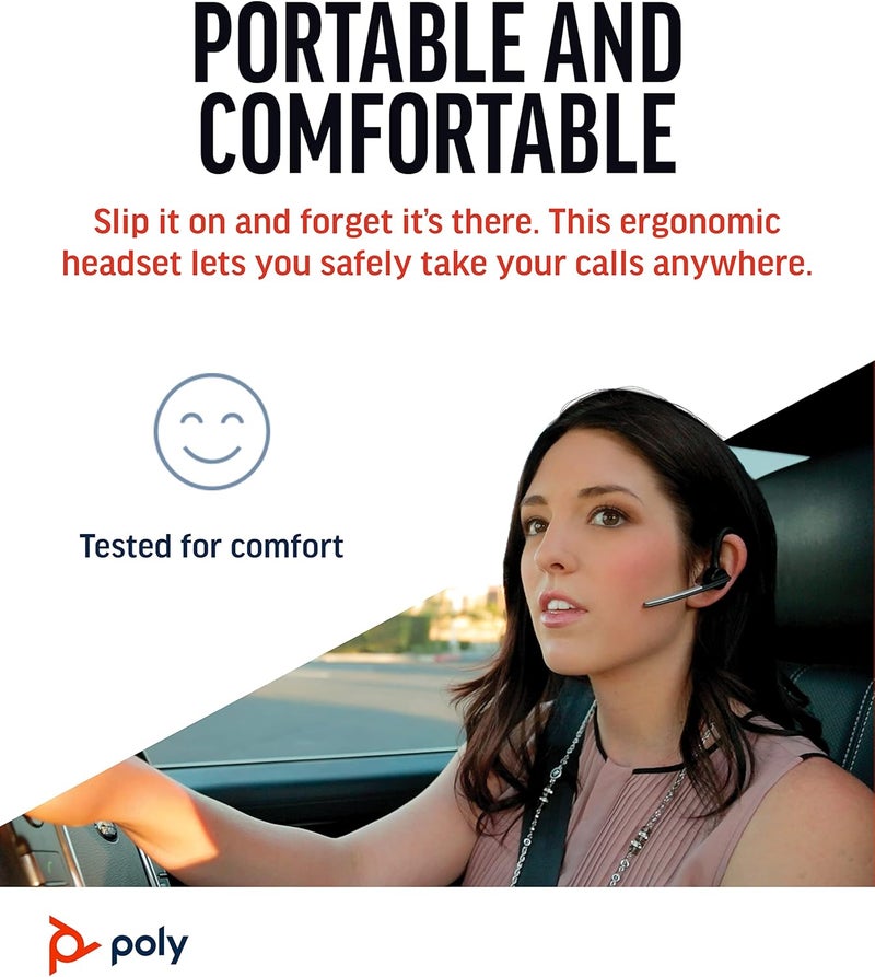 Poly سماعة رأس لاسلكية بولي فويجر ليجند بلانترونيكس أحادية الأذن بلوتوث مع ميكروفون لإلغاء الضوضاء تحكم صوتي كتم أزرار الصوت تصميم مريح الاتصال بالجوال أو التابلت عبر بلوتوث FFP - Image 2