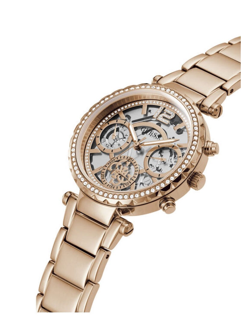 GUESS Solstice Women's Clear Dial Stainless Steel Multi-Function Watch GW0403L3 - 37mm - Rose Gold  - Image 2