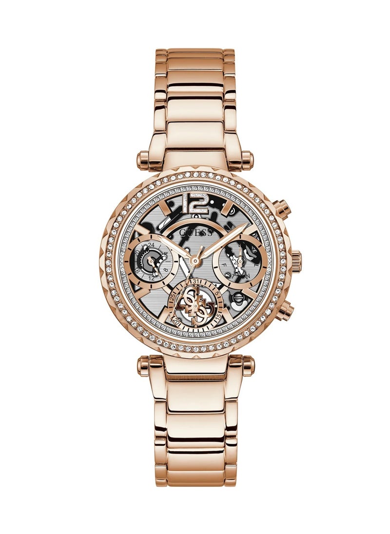 GUESS Solstice Women's Clear Dial Stainless Steel Multi-Function Watch GW0403L3 - 37mm - Rose Gold  - Image 1