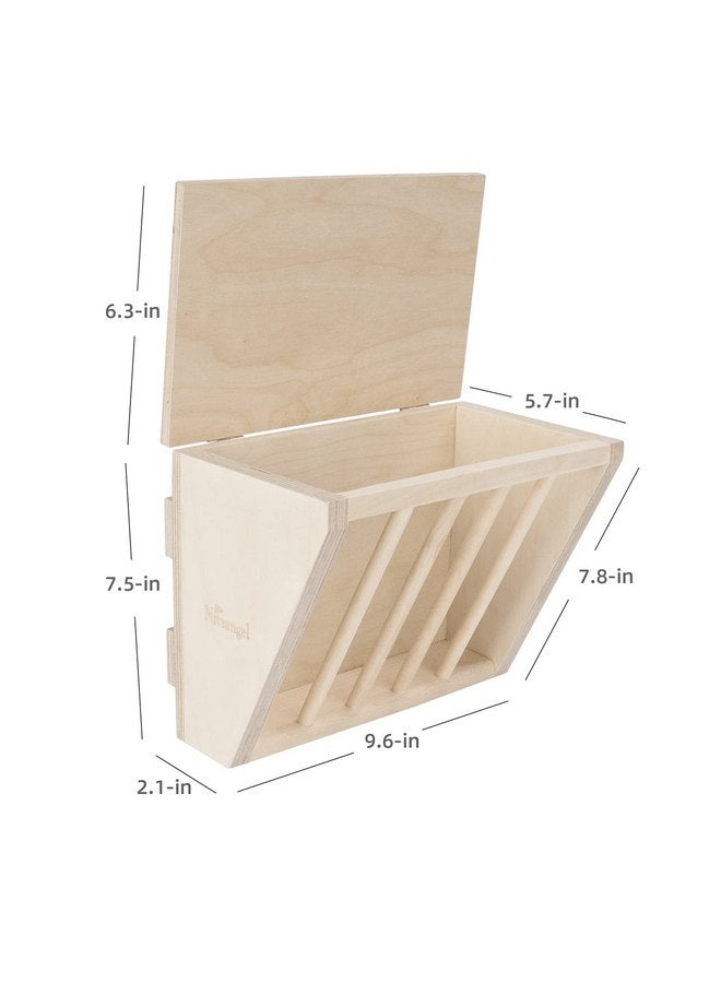 نيتينجيل مذود خشبي للحيوانات الأليفة من نايت انجيل مع مقعد، مقاس كبير، 9-7/8 بوصة × 6-3/4 بوصة × 8 بوصة (خشب رقائقي) - Image 4