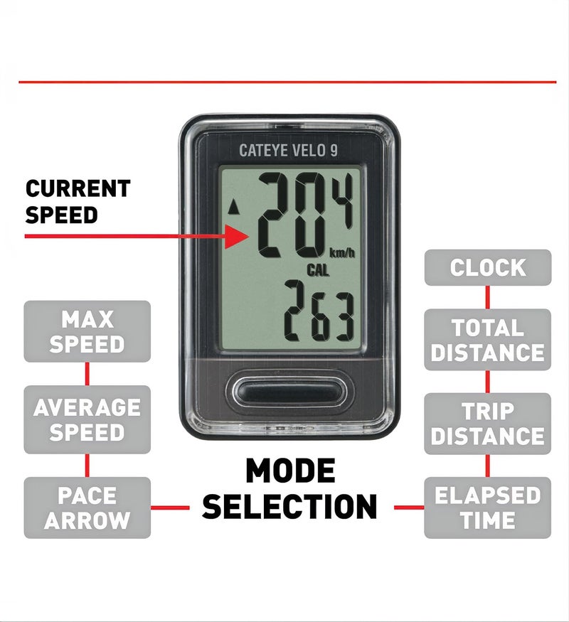 CATEYE Velo Wired Bike Computer – Entry-Level Speedometer and Odometer, Perfect for Beginner Cyclists, Auto Start/Stop, Easy Setup for Road, MTB, Gravel Bikes, 3 Year Battery Life - Image 3