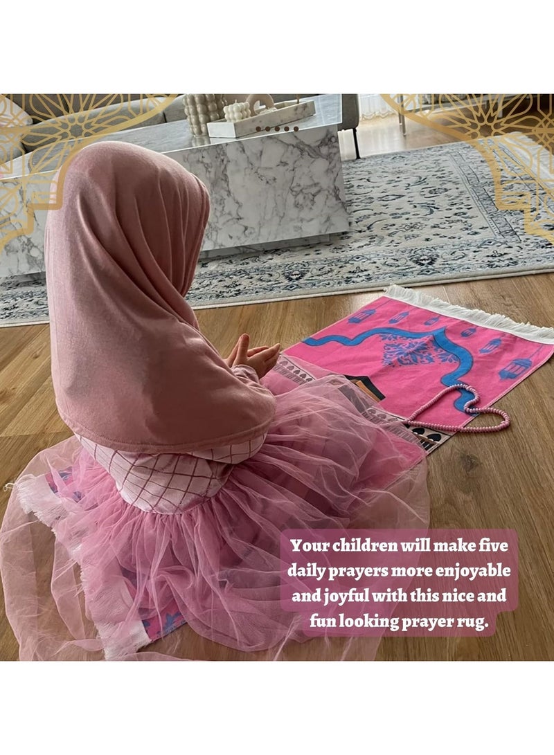 Home Smart Home Smart Children Prayer Mat Gift for Boys and Girls Folding Prayer Mat with Toy and Prayer Beads and Money Box Ideal for Ramadan Gift  - Image 4