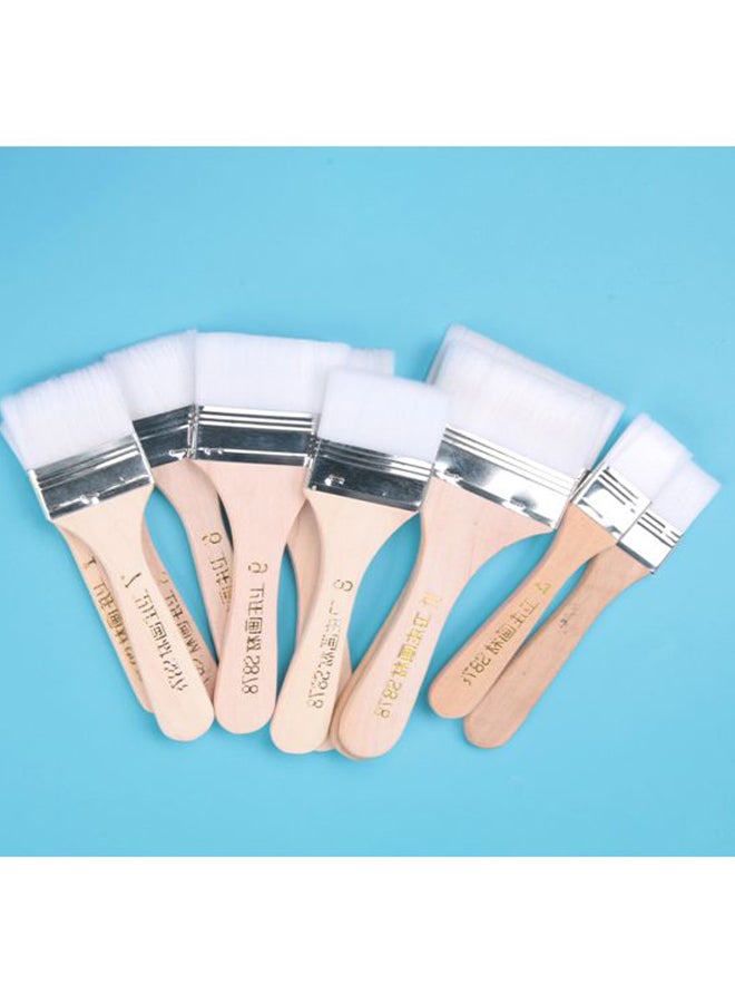 Loquat 12-Piece Flat Hair Painting Brush Set White/Beige/Silver 12x2.8, 13x2.9, 14x2.9, 15x2.9, 15x3, 15x3.1, 16x3.1, 16x3.2, 16x3.3, 16.5x3.3, 17.5x3.5centimeter - Image 2