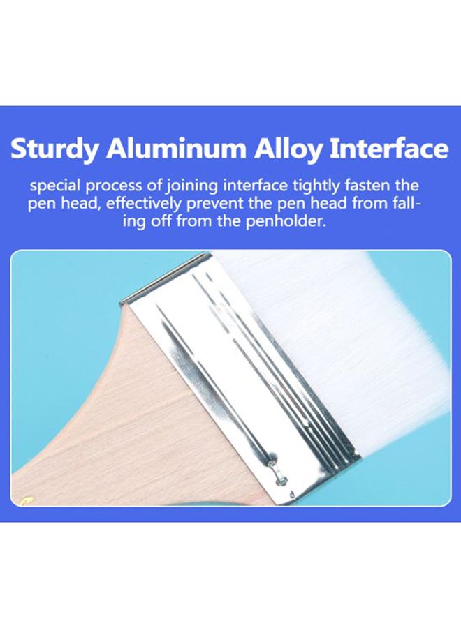 Loquat 12-Piece Flat Hair Painting Brush Set White/Beige/Silver 12x2.8, 13x2.9, 14x2.9, 15x2.9, 15x3, 15x3.1, 16x3.1, 16x3.2, 16x3.3, 16.5x3.3, 17.5x3.5centimeter - Image 3